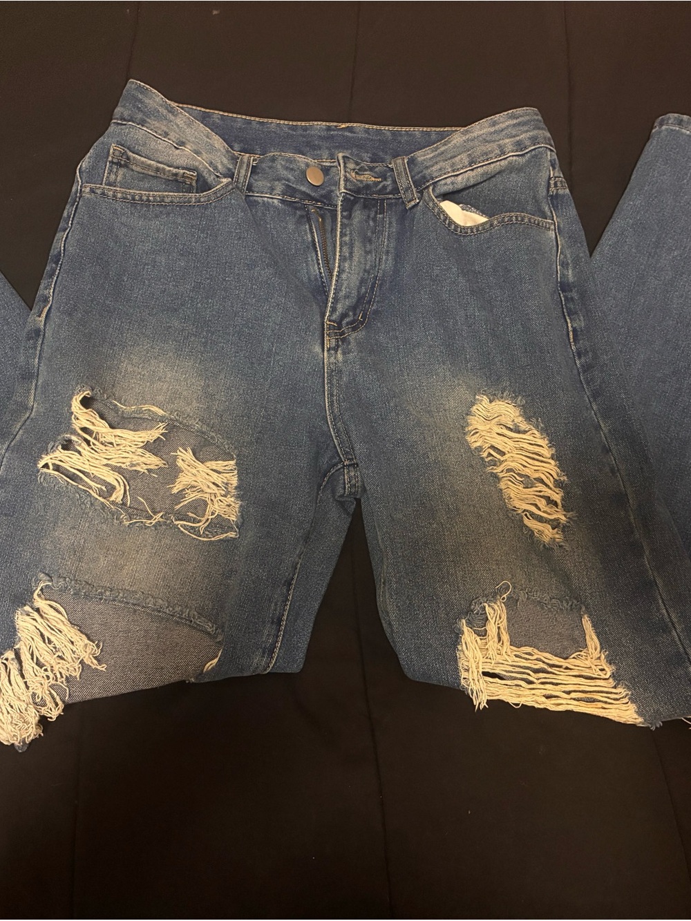 Women’s Straight Leg Distressed Jeans - Blue
